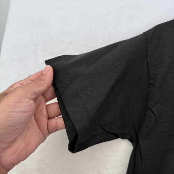 Vintage Fruit Of The Loom T Shirt Mens M Black Blank Single Stitch Made In USA - Picture 4 of 7